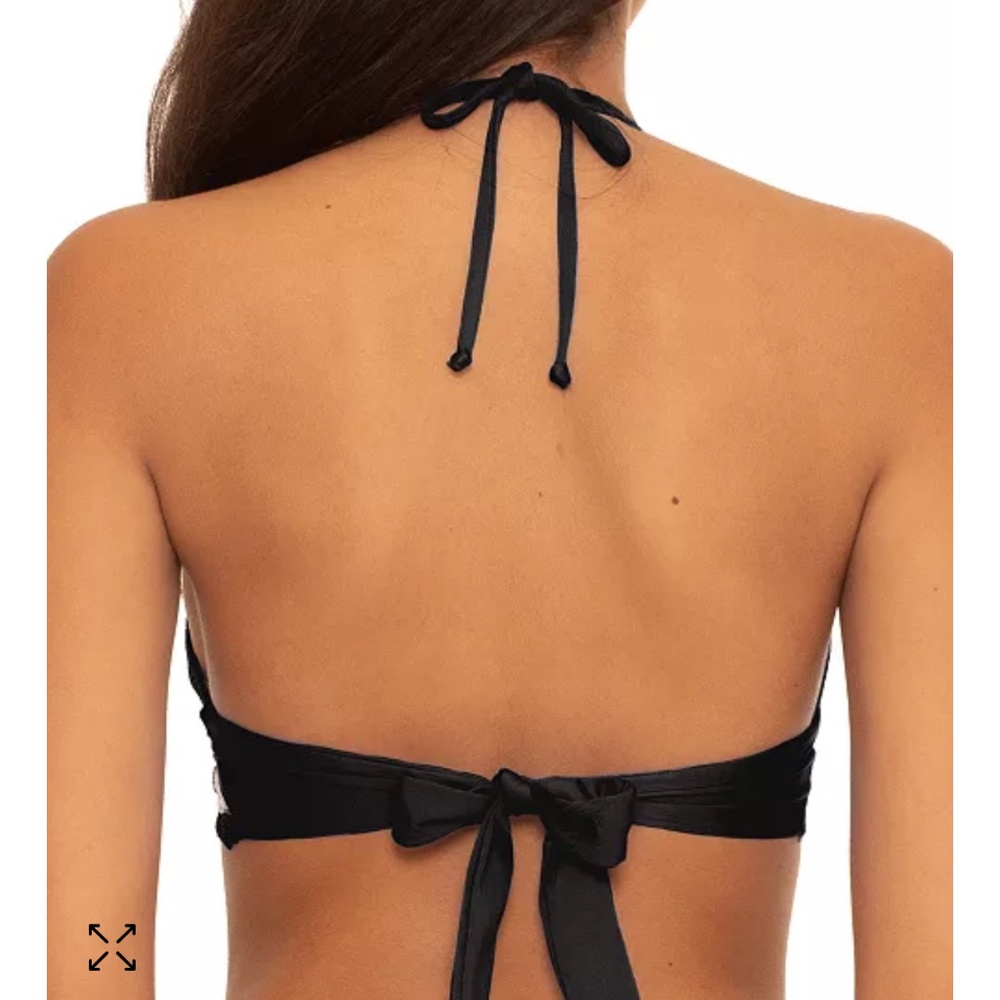 Becca Women's Delilah Halter Crochet-Trim Bikini Top - Picture 2 of 6